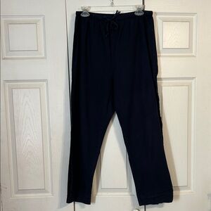 FRESH PRODUCE Large Navy Blue Cotton Pull On Elastic Waistband Straight Pants